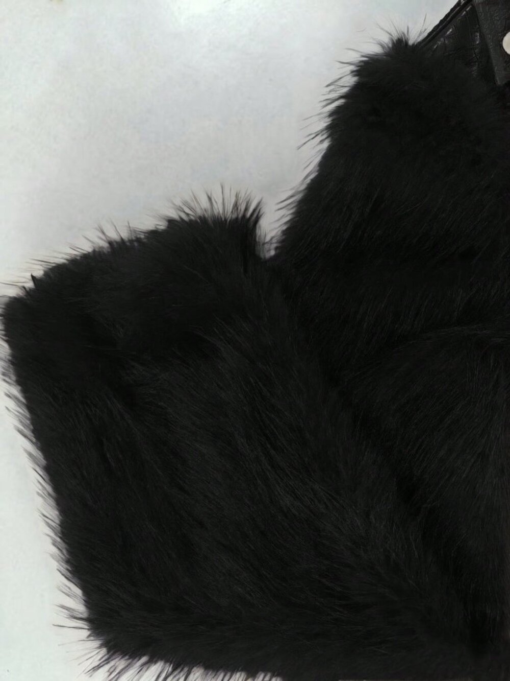 Black Casual Women's Patchwork Faux Fur Jacket - Picture 5 of 6